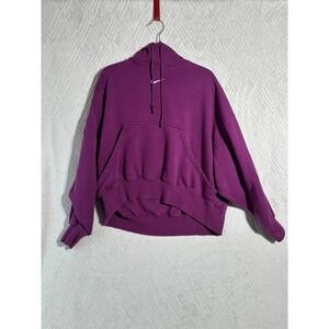 Nike Hoodie Mens Medium Purple Swoosh Logo Pullover Sweatshirt Kangaroo Pocket